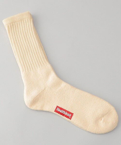 Healthknit（ヘルスニット）の「Healthknit ヘルスニット シンカークラシック 無地 生成クルー ソックス / 靴下 / 191-3625（ソックス/靴下・メンズ・その他9・ﾌﾘ-）」の2枚目の写真