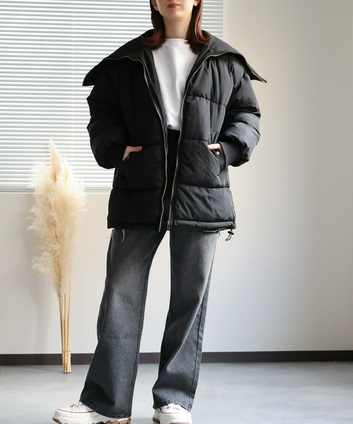 sakishimatokyo（サキシマトーキョー）の「【2WAY】リブカラー/スタンドカラー中綿コート（ダウンジャケット/コート・レディース・オフホワイト/ブラック/カーキ・FREE）」の20枚目の写真