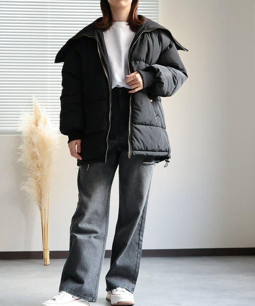 sakishimatokyo（サキシマトーキョー）の「【2WAY】リブカラー/スタンドカラー中綿コート（ダウンジャケット/コート・レディース・オフホワイト/ブラック/カーキ・FREE）」の21枚目の写真