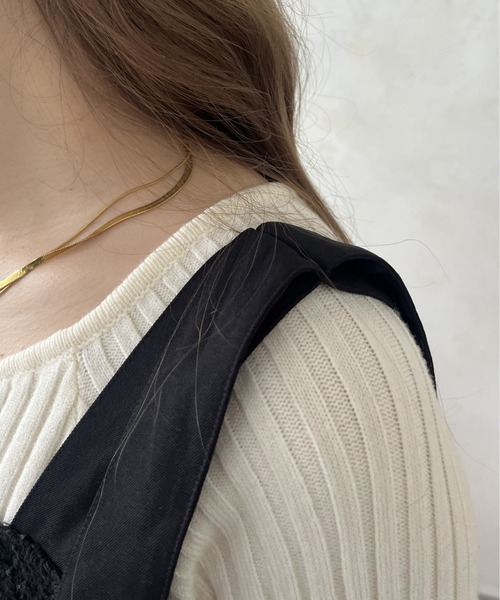 prose verse(プロズヴェール)の「肩リボンツイードペプラムビスチェ(キャミソール・レディース・ブラック・MEDIUM)」の19枚目の写真