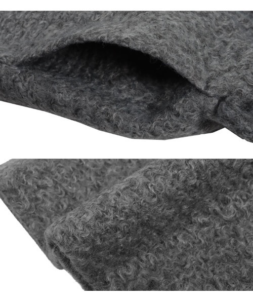 KOBE LETTUCE（コウベレタス）の「[ mikuさんコラボ ] 袖取り外しOKノーカラーブークレーコート（ノーカラーコート・レディース・ブラック/アイボリー/グレー・M）」の16枚目の写真