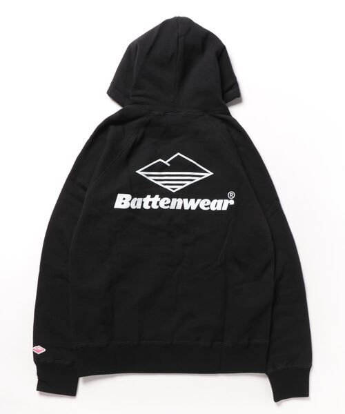 Battenwear（バテンウエア）の「【Battenwear/バテンウェア】カナダ製 裏起毛 ロゴ入りスウェットパーカー/Team Reach-Up Hoody  (Print B)（スウェット・メンズ・ダークネイビー/ヘザーグレー/ブラック・LARGE/MEDIUM）」の4枚目の写真
