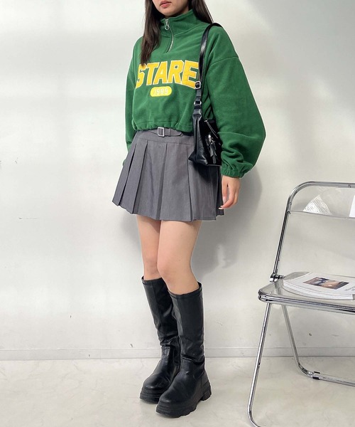 AS KNOW AS plus(アズノゥアズプラス)の「☆ボア ハーフジップ 裾ドロスト クロップドプルオーバー(スウェット・レディース・グリーン/アイボリー/ブラック/アイボリー系/グリーン系/ネイビー系/アイボリー系1/グリーン系1/ネイビー系1・FREE)」の22枚目の写真