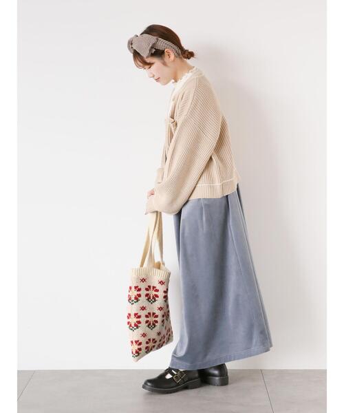 ehka sopo（エヘカソポ）の「配色ラインカーディガン（カーディガン/ボレロ・レディース・ブラック/サックスブルー/ライトベージュ・F）」の21枚目の写真