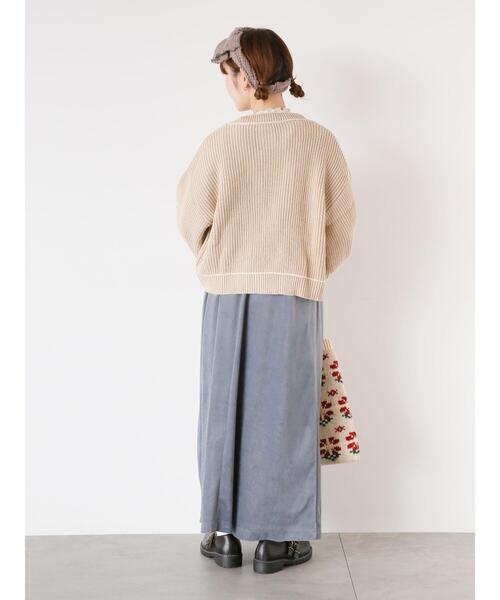 ehka sopo（エヘカソポ）の「配色ラインカーディガン（カーディガン/ボレロ・レディース・ブラック/サックスブルー/ライトベージュ・F）」の22枚目の写真