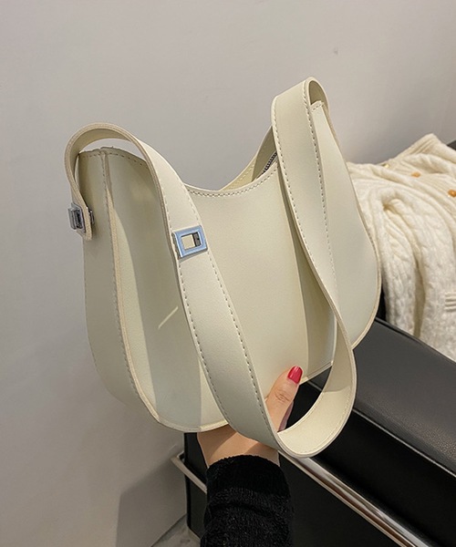 shopnikoniko(ショップニコニコ)の「合成皮革 ワンハンドル ホーボーバッグ 三日月バッグ ハーフムーン(ハンドバッグ・レディース・ブラック/ブラウン/ホワイト/ベージュ・フリー)」の9枚目の写真