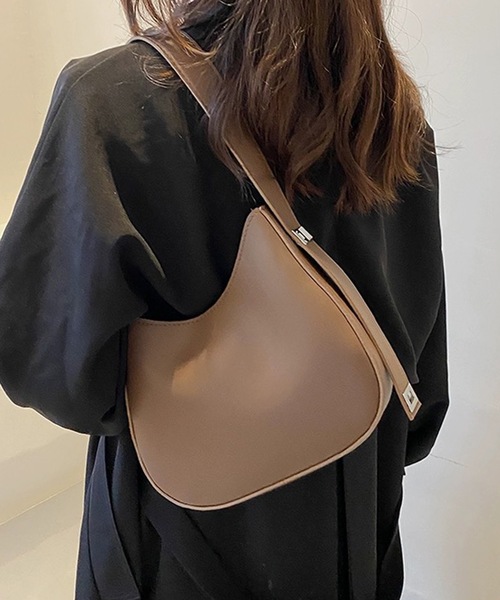 shopnikoniko(ショップニコニコ)の「合成皮革 ワンハンドル ホーボーバッグ 三日月バッグ ハーフムーン(ハンドバッグ・レディース・ブラック/ブラウン/ホワイト/ベージュ・フリー)」の6枚目の写真