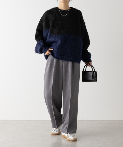 COLONY 2139(コロニートゥーワンスリーナイン)の「カラーブロッキングシャギーニットプルオーバー(ニット/セーター・レディース・ネイビー/ブラック・FREE)」の10枚目の写真