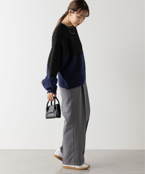 COLONY 2139(コロニートゥーワンスリーナイン)の「カラーブロッキングシャギーニットプルオーバー(ニット/セーター・レディース・ネイビー/ブラック・FREE)」の12枚目の写真