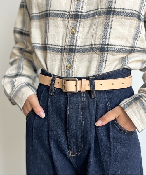 CPCM（シーピーシーエム）の「本革スクエアバックルベルト（ベルト・メンズ・ブラック/ベージュ・F）」の6枚目の写真