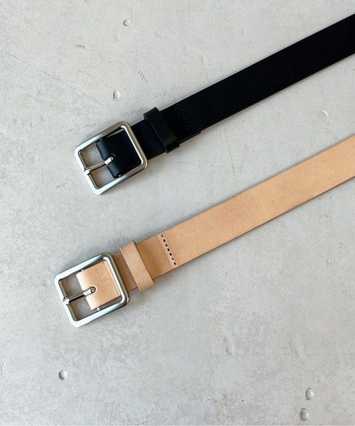 CPCM（シーピーシーエム）の「本革スクエアバックルベルト（ベルト・メンズ・ブラック/ベージュ・F）」の10枚目の写真