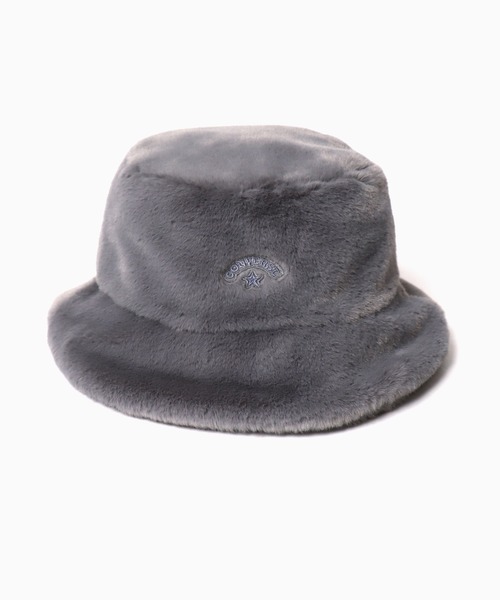 CONVERSE（コンバース）の「CONVERSE/コンバース FUR BUCKET HAT バケットハット（ハット・メンズ・ピンク/グレー/ブラック/ライトパープル/レオパード/アイボリー・57cm）」の4枚目の写真