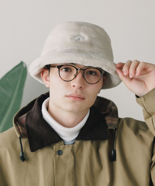 CONVERSE（コンバース）の「CONVERSE/コンバース FUR BUCKET HAT バケットハット（ハット・メンズ・ピンク/グレー/ブラック/ライトパープル/レオパード/アイボリー・57cm）」の2枚目の写真