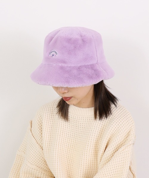 CONVERSE（コンバース）の「CONVERSE/コンバース FUR BUCKET HAT バケットハット（ハット・メンズ・ピンク/グレー/ブラック/ライトパープル/レオパード/アイボリー・57cm）」の18枚目の写真