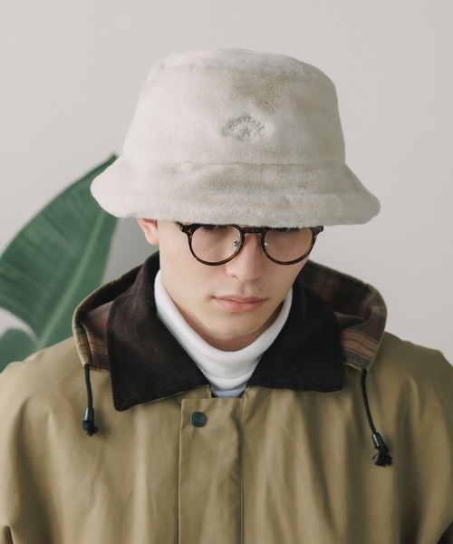 CONVERSE（コンバース）の「CONVERSE/コンバース FUR BUCKET HAT バケットハット（ハット・メンズ・ピンク/グレー/ブラック/ライトパープル/レオパード/アイボリー・57cm）」の21枚目の写真