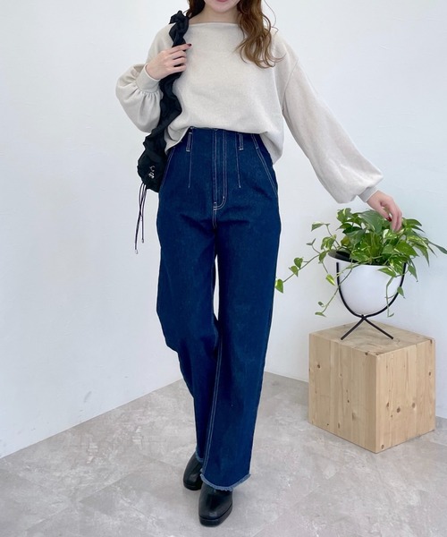 mysty woman（ミスティウーマン）の「ラメ裏毛2WAYプルオーバー　997005（Tシャツ/カットソー・レディース・ライトピンク/アイボリー/ライトグレー・FREE）」の5枚目の写真