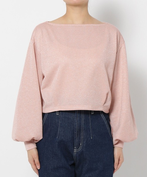 mysty woman（ミスティウーマン）の「ラメ裏毛2WAYプルオーバー　997005（Tシャツ/カットソー・レディース・ライトピンク/アイボリー/ライトグレー・FREE）」の9枚目の写真