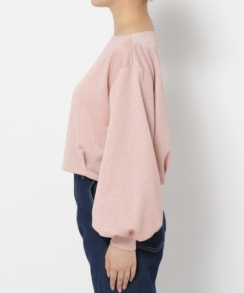 mysty woman（ミスティウーマン）の「ラメ裏毛2WAYプルオーバー　997005（Tシャツ/カットソー・レディース・ライトピンク/アイボリー/ライトグレー・FREE）」の10枚目の写真