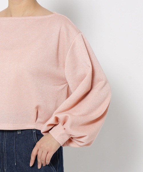 mysty woman（ミスティウーマン）の「ラメ裏毛2WAYプルオーバー　997005（Tシャツ/カットソー・レディース・ライトピンク/アイボリー/ライトグレー・FREE）」の14枚目の写真