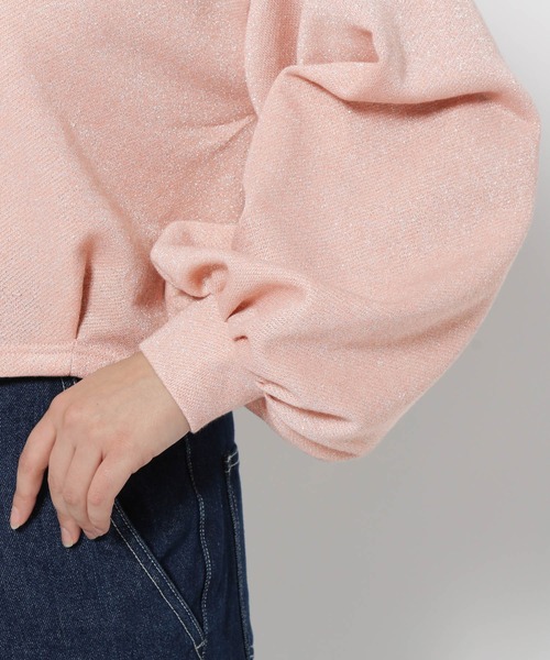 mysty woman（ミスティウーマン）の「ラメ裏毛2WAYプルオーバー　997005（Tシャツ/カットソー・レディース・ライトピンク/アイボリー/ライトグレー・FREE）」の15枚目の写真