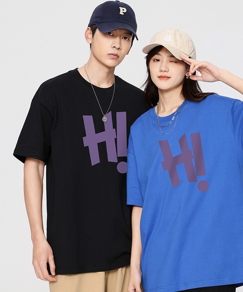 WARAIJOGO（ワライジョウゴ）の「【WARAIJOGO（ワライジョーゴ）】Hi!プリントオーバーサイズ半袖Tシャツ（Tシャツ/カットソー・メンズ・ホワイト/ブラック・FREE）」の8枚目の写真
