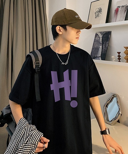 WARAIJOGO（ワライジョウゴ）の「【WARAIJOGO（ワライジョーゴ）】Hi!プリントオーバーサイズ半袖Tシャツ（Tシャツ/カットソー・メンズ・ホワイト/ブラック・FREE）」の10枚目の写真