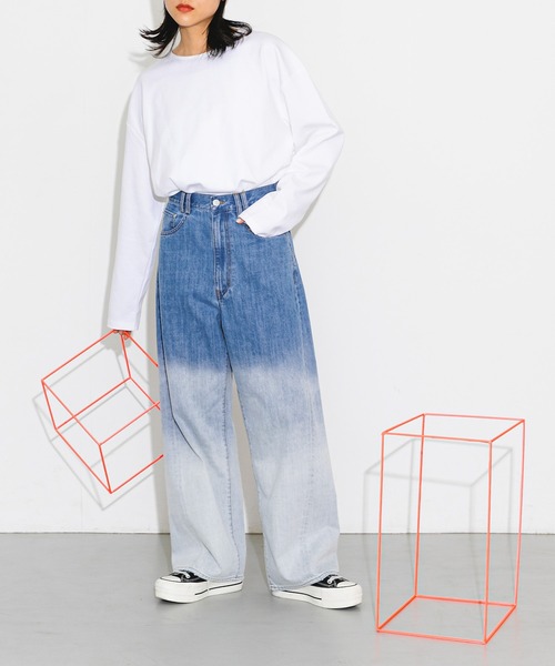 KBF（ケイビーエフ）の「オーバーサイドラインデニム（デニムパンツ・レディース・ブラック系その他/ブルー/ブルー系その他・34/36/38）」の17枚目の写真