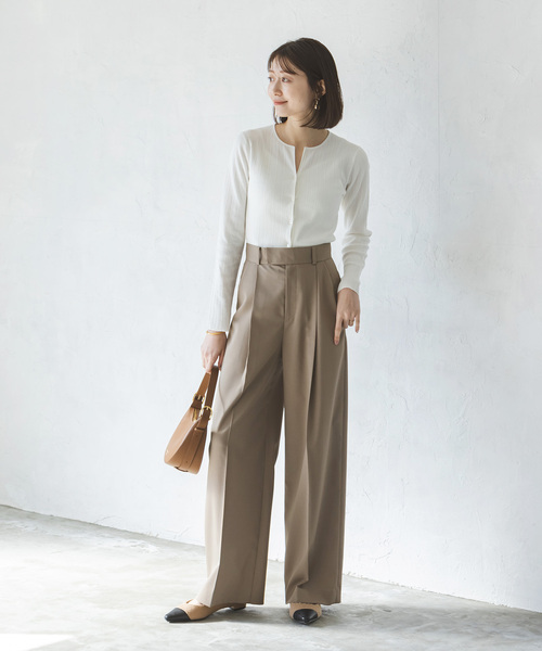 Noble（ノーブル）の「ラフヤーンフロントボタンカーデプルオーバー（カーディガン/ボレロ・レディース・ブラック/ベージュ/ホワイト・FREE）」の4枚目の写真