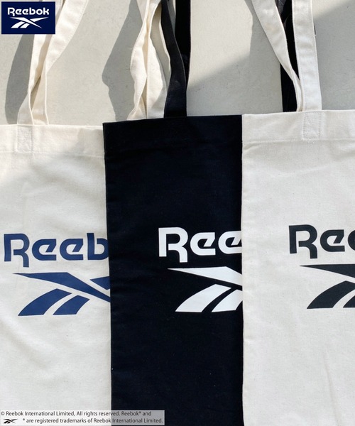 Reebok(リーボック)の「【Reebok/リーボック】別注 A4サイズ対応 ブランドロゴ キャンバストートバッグ(トートバッグ・レディース・ホワイト/ブラック/ネイビー・FREE)」の5枚目の写真