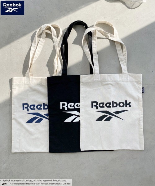 Reebok(リーボック)の「【Reebok/リーボック】別注 A4サイズ対応 ブランドロゴ キャンバストートバッグ(トートバッグ・レディース・ホワイト/ブラック/ネイビー・FREE)」の4枚目の写真