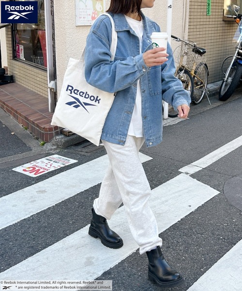 Reebok(リーボック)の「【Reebok/リーボック】別注 A4サイズ対応 ブランドロゴ キャンバストートバッグ(トートバッグ・レディース・ホワイト/ブラック/ネイビー・FREE)」の22枚目の写真
