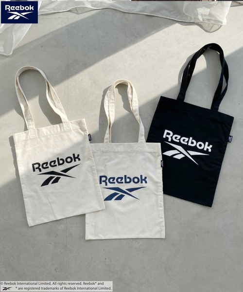Reebok(リーボック)の「【Reebok/リーボック】別注 A4サイズ対応 ブランドロゴ キャンバストートバッグ(トートバッグ・レディース・ホワイト/ブラック/ネイビー・FREE)」の6枚目の写真