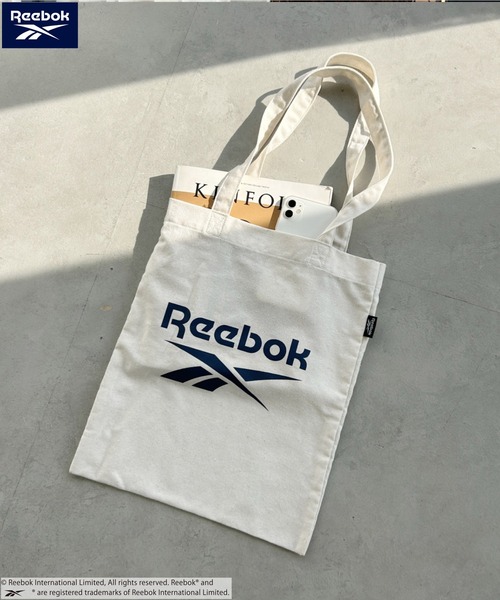Reebok(リーボック)の「【Reebok/リーボック】別注 A4サイズ対応 ブランドロゴ キャンバストートバッグ(トートバッグ・レディース・ホワイト/ブラック/ネイビー・FREE)」の8枚目の写真
