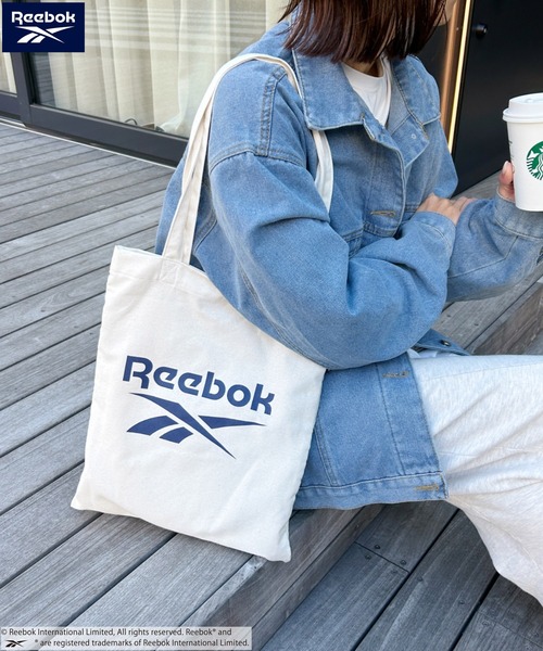 Reebok(リーボック)の「【Reebok/リーボック】別注 A4サイズ対応 ブランドロゴ キャンバストートバッグ(トートバッグ・レディース・ホワイト/ブラック/ネイビー・FREE)」の14枚目の写真
