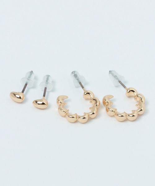 studio CLIP（スタディオクリップ）の「【daily CLIP】2SET雫フープピアス（ピアス（両耳用）・レディース・その他2/その他1・FREE）」の2枚目の写真
