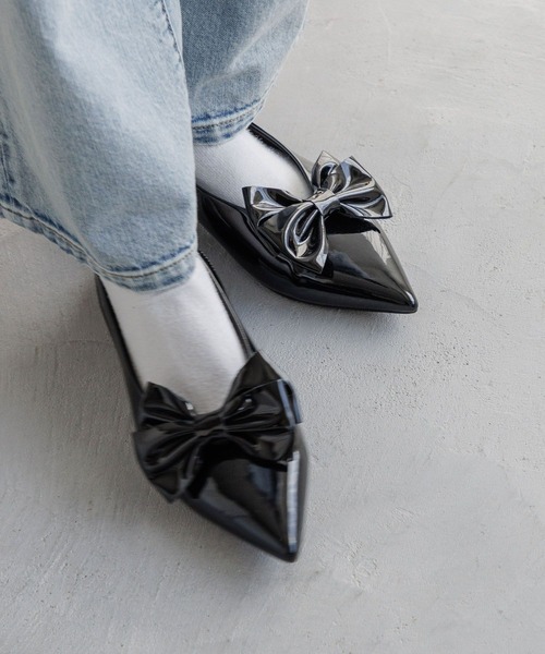 LOWRYS FARM（ローリーズファーム）の「リボンツキ２ＷＡＹミュール　100500（パンプス・レディース・ブラック/シルバー/ブラック系その他/ブラック系その他2/ピンク・MEDIUM/LARGE）」の21枚目の写真