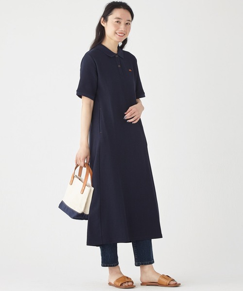 KRIFF MAYER Lady's Collection(クリフメイヤーレディースコレクション)の「【接触冷感】冷感リンクスカノコポロワンピ(ワンピース・レディース・ネイビー/レッド/カラフル/ホワイト系その他/ベージュ系その他2/ブラック/オフホワイト/ネイビー系/ピンク/グリーン・MEDIUM/LARGE)」の6枚目の写真