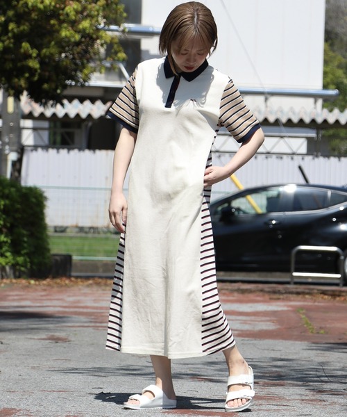 KRIFF MAYER Lady's Collection(クリフメイヤーレディースコレクション)の「【接触冷感】冷感リンクスカノコポロワンピ(ワンピース・レディース・ネイビー/レッド/カラフル/ホワイト系その他/ベージュ系その他2/ブラック/オフホワイト/ネイビー系/ピンク/グリーン・MEDIUM/LARGE)」の10枚目の写真
