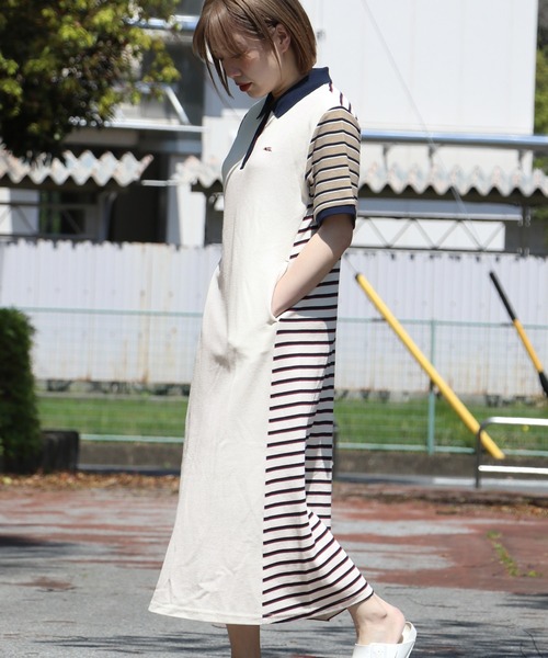 KRIFF MAYER Lady's Collection(クリフメイヤーレディースコレクション)の「【接触冷感】冷感リンクスカノコポロワンピ(ワンピース・レディース・ネイビー/レッド/カラフル/ホワイト系その他/ベージュ系その他2/ブラック/オフホワイト/ネイビー系/ピンク/グリーン・MEDIUM/LARGE)」の15枚目の写真