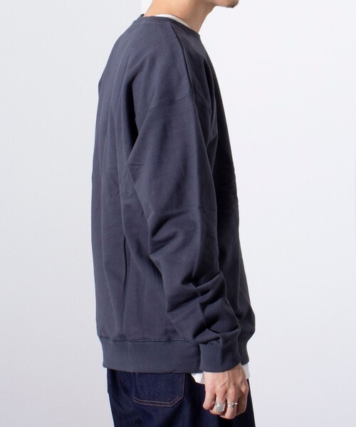 GLOSTER（グロスター）の「【GLOSTER/グロスター】ワンポイントロゴ G刺繍 クルーネックスウェット トレーナー（スウェット・メンズ・キナリ/サックスブルー/チャコールグレー/グレー・S/M/L）」の16枚目の写真