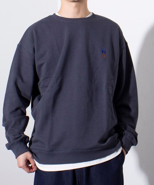 GLOSTER（グロスター）の「【GLOSTER/グロスター】ワンポイントロゴ G刺繍 クルーネックスウェット トレーナー（スウェット・メンズ・キナリ/サックスブルー/チャコールグレー/グレー・S/M/L）」の15枚目の写真