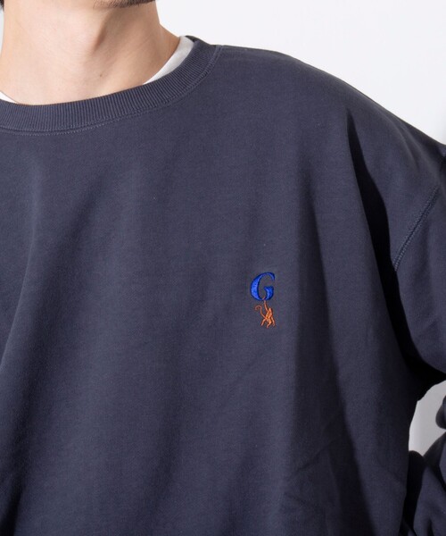 GLOSTER（グロスター）の「【GLOSTER/グロスター】ワンポイントロゴ G刺繍 クルーネックスウェット トレーナー（スウェット・メンズ・キナリ/サックスブルー/チャコールグレー/グレー・S/M/L）」の14枚目の写真