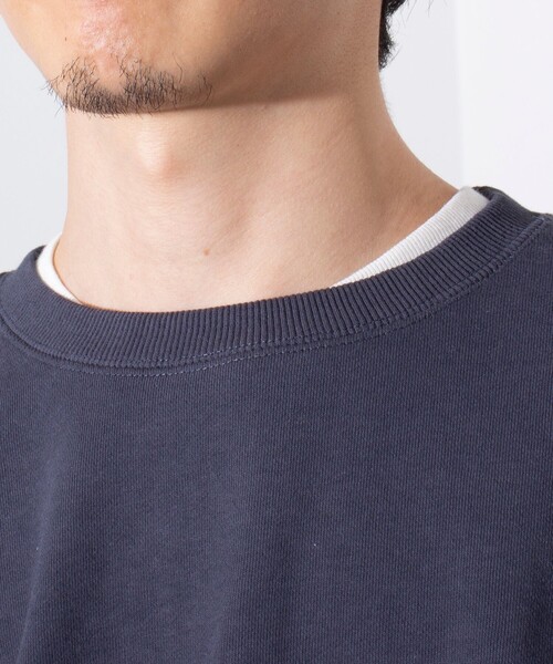 GLOSTER（グロスター）の「【GLOSTER/グロスター】ワンポイントロゴ G刺繍 クルーネックスウェット トレーナー（スウェット・メンズ・キナリ/サックスブルー/チャコールグレー/グレー・S/M/L）」の12枚目の写真