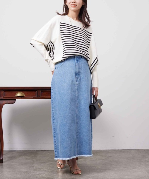 Chez toi(シェトワ)の「ウォッシャブル切替ドルマンプルオーバー(ニット/セーター・レディース・アイボリー/ブラック/グレー/パープル・FREE)」の8枚目の写真