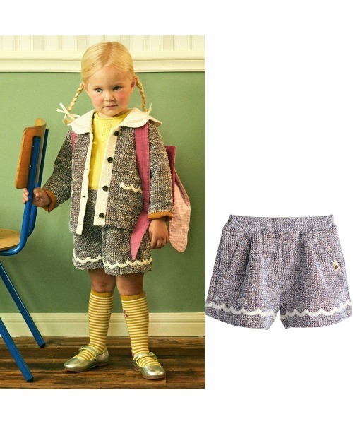 moimoln（モイモルン）の「メリエルウェーブツイードショートパンツ（その他パンツ・キッズ・ワイン・110cm/120cm/130cm/100cm）」の6枚目の写真