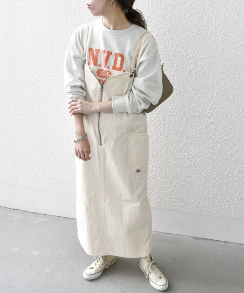 Dickies(ディッキーズ)の「Dickies:〈洗濯機可能〉コットン ツイル ジップ ジャンパー スカート(ジャンパースカート・レディース・ナチュラル/カーキ/ブラック・ONE SIZE)」の17枚目の写真