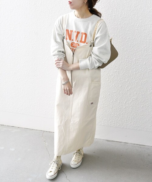 Dickies(ディッキーズ)の「Dickies:〈洗濯機可能〉コットン ツイル ジップ ジャンパー スカート(ジャンパースカート・レディース・ナチュラル/カーキ/ブラック・ONE SIZE)」の18枚目の写真