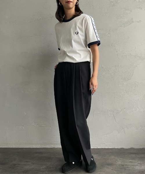 フレッドペリー トラックテープデザイン リンガーTシャツ FRED PERRY（フレッドペリー）の「[FRED PERRY/フレッドペリー