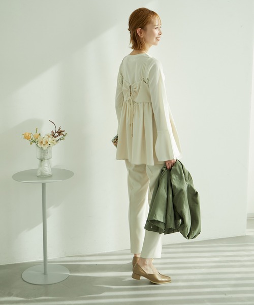 ROPE' PICNIC（ロペピクニック）の「キャミソールビスチェ（キャミソール・レディース・ネイビー/ベージュ・38）」の21枚目の写真