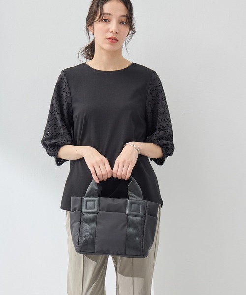 A/C DESIGN BY ALPHA CUBIC（エーシーデザインバイアルファキュービック）の「【EC別注】軽量2WAYトートバッグ【ショルダーストラップ付】（トートバッグ・レディース・ブラック/ベージュ/モカ/ネイビー/ライトグレー/ダークブラウン・フリー）」の14枚目の写真